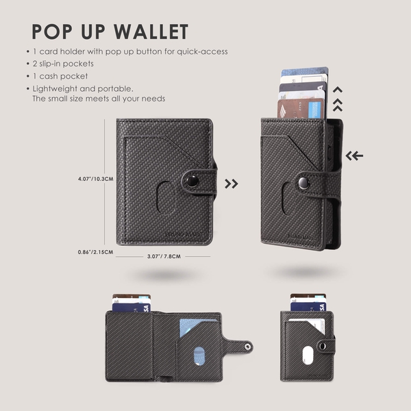 Men's Compact Pop-Up Wallet - CARBON - 3